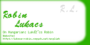 robin lukacs business card